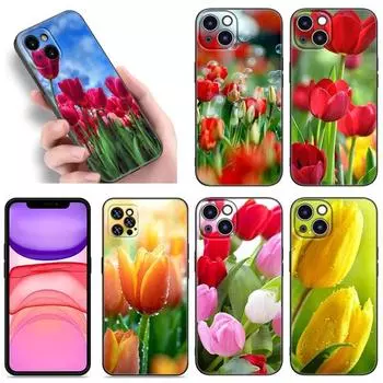 Чехол для телефона с цветком тюльпана для iPhone Samsung Galaxy Redmi Xiaomi Oppo OnePlus Note SA 7 8 9 10 11 12 13 14 20 21 22 23 53 54 Pro Max Ultra TPU Soft iPhone 6 or 6S