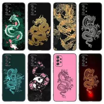 Чехол для телефона с цветочным драконом для Samsung Galaxy A04 A21 A30 A50 A52 S A13 A14 A22 A23 A32 A53 A73 5G A11 A12 A31 A33 A51 A70 A71 A72 Samsung A04 4G