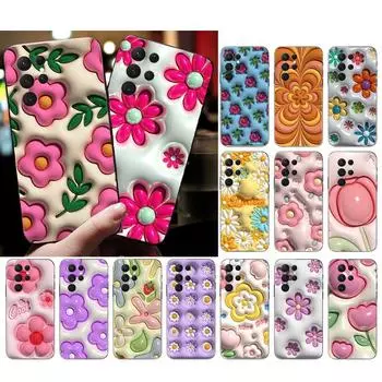 Чехол для телефона с цветочным принтом для Samsung S24 S23 S22 S21 S20 Ultra S20 S22 S21 S23 S20 FE S24 Plus S20 ULTRA