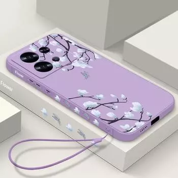 Чехол для телефона с цветочным принтом для Xiaomi Poco F6 X6 13T 12T 11T Pro Redmi Note 13 12 11 Pro 10, защита объектива, ударопрочный, тонкий, мягкий, из ТПУ, чехол-бампер Redmi Note 13 4G бежевый