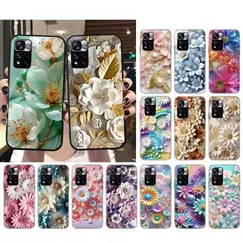 Чехол для телефона с цветочным принтом для Xiaomi Redmi note 13 12 Pro 11S 11 10 Pro 10S 12S Redmi 10 13C 9C Redmi Note 12 Pro 4G