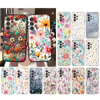 Чехол для телефона с цветочным принтом для Samsung A52S A21S A33 A23 A13 A14 A32 A52 A53 A54 A51 A71 A15 A32 4G