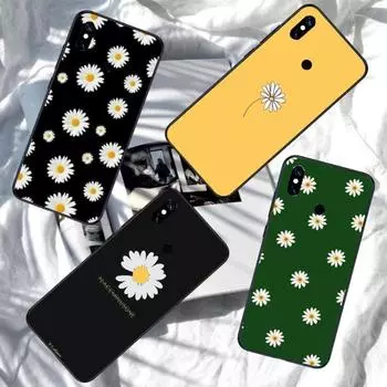 Чехол для телефона с цветочным рисунком ромашки и подсолнуха для Xiaomi Redmi Note 11 10 9T 8 7 Pro Redmi 9 9A 9C 8 7 6, мягкий черный чехол для телефона Redmi Note 11 or 11S