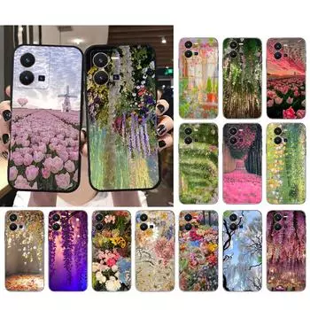 Чехол для телефона с цветочным садом для VIVO Y53S Y33S Y01 Y22S Y31 Y21 Y70 Y21S Y72 V21 V2023 V21E V20 SE iQOO Z8x X100 Pro VIVO V21 4G