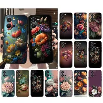 Чехол для телефона с диким цветком для VIVO Y53S Y33S Y01 Y22S Y31 Y21 Y70 Y21S Y72 V21 V2023 V21E V20 SE iQOO Z8x X100 Pro VIVO V2023
