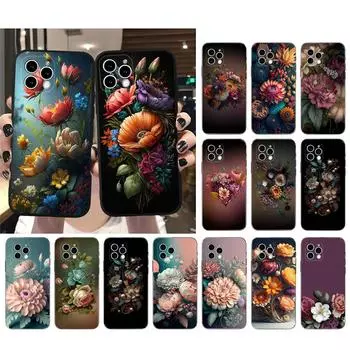 Чехол для телефона с диким цветком для iphone 15 14 Pro Max 13 12 11 Pro Max XSMax XR 12 13 mini 14 Plus iPhone 11Pro