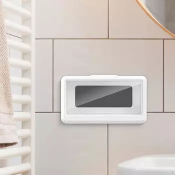 Чехол для телефона с душем, водонепроницаемый корпус с возможностью вращения для мобильного телефона на стене белый