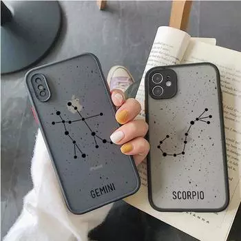 Чехол для телефона с двенадцатью созвездиями зодиака для iPhone 11 12 13 14 Pro Max X XS Max XR SE 2020 6s 8 7 Plus матовая задняя крышка iPhone 6 6s