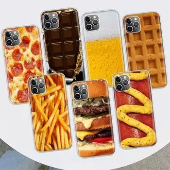 Чехол для телефона с едой, картофелем фри, пивом и сыром для Apple iPhone 11 12 13 14 Pro 7 XR X XS Max 6 6S 8 Plus + Mini 5 SE, мягкий чехол с принтом iPhone 11
