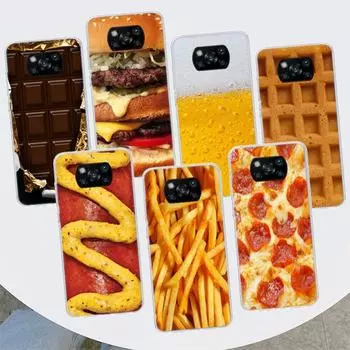 Чехол для телефона с едой, картофелем фри, пивом и сыром для Xiaomi Mi 11 Lite 11i 12X 12 9 8 11T 10T 9T Pro 10 5X 6X Ultra 5G, чехол Xiaomi Mi 11 Lite