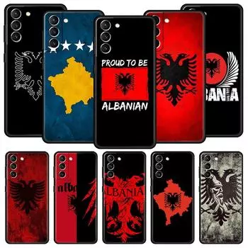 Чехол для телефона с флагом Албании для Samsung Galaxy S23 Ultra S22 S21 S20 FE 5G S10 S10E S9 S8 Plus Note 10 20, чехол-бампер Samsung S8