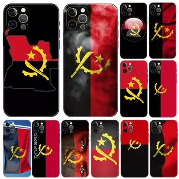 Чехол для телефона с флагом Анголы для iPhone 5 5s 2020se 6 6s 7 8 plus x 10 XR XS 11 12 13 mini pro MAX черная задняя крышка из ТПУ iphone 5 5S SE 2016