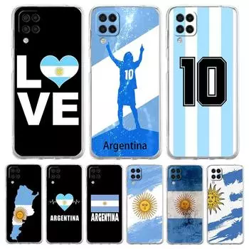 Чехол для телефона с флагом Аргентины Soccer 10 для Samsung Galaxy A51 A71 A21S A12 A11 A31 A41 A03S A13 A33 A73 A53 A52 A32 5G, прозрачный чехол Samsung A01