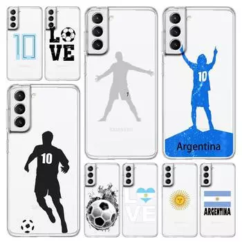 Чехол для телефона с флагом Аргентины Soccer 10 для Samsung Galaxy S23 S22 Ultra S20 S21 FE 5G S10 S10E S9 S8 Plus 4G, мягкая прозрачная задняя крышка Samsung S10E