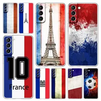 Чехол для телефона с флагом Франции, футболом и Парижем для Samsung Galaxy S22 5G S20 Ultra S21 FE 5G S10E S9 S8 S10 Plus Note 20 10, прозрачный чехол Samsung S8