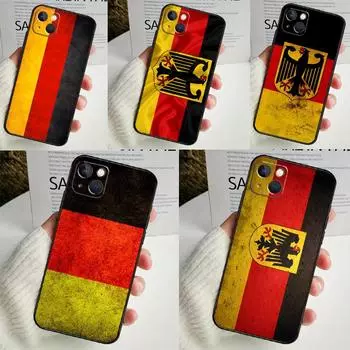 Чехол для телефона с флагом Германии и баннером для iPhone 16 15 14 13 12 11 Pro Max Mini X XR XS Max 7 8 Plus, задняя крышка iPhone 16 Plus