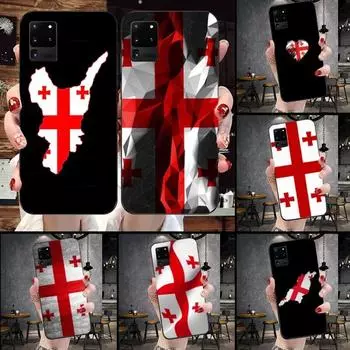Чехол для телефона с флагом Грузии для Samsung Galaxy S6 S7 S8 S9 S10 S21 S22 Plus, ультрамягкий черный чехол для телефона Galaxy S30
