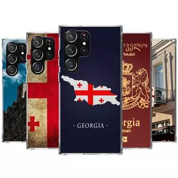 Чехол для телефона с флагом Грузии для Samsung Galaxy S24 S23 S22 Ultra S21 S20 Fe S10 Plus S10E S9 S8 + чехол в виде ракушки Samsung S24