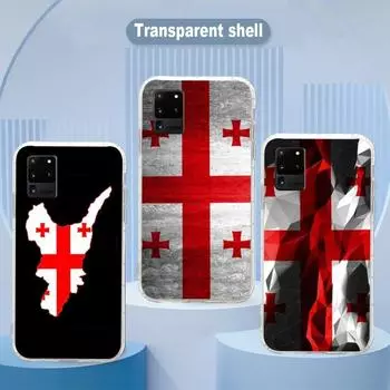 Чехол для телефона с флагом Грузии для Samsung Galaxy S10 S21 S22 Plus Ultra A91 A51 A21S A12, прозрачный чехол для телефона Galaxy S30