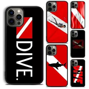Чехол для телефона с флагом и дайвингом для iPhone 5 6 7 8 Plus X XR XS SE2020 Apple 11 12 13 mini Pro Max Galaxy Note10 S20 S21 iPhone 5 5S SE