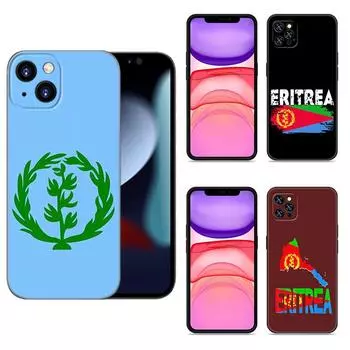 Чехол для телефона с флагом Эритреи для Apple iPhone 12 13 Mini 11 14 15 Pro Max 7 8 Plus X XR XS SE 2020 2022 черный силиконовый чехол iPhone 11 Pro Max