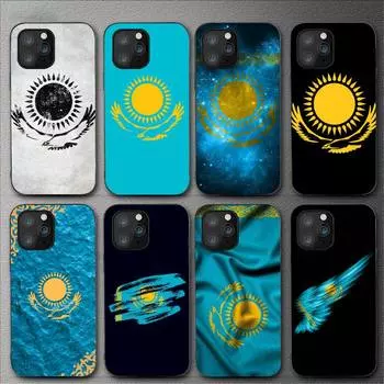Чехол для телефона с флагом Казахстана для Iphone 11 12 Mini 13 14 Pro Xs Max X 8 7 6s Plus 5 Se Xr Shell iPhone7