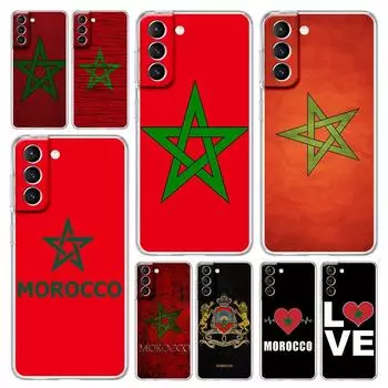 Чехол для телефона с флагом Марокко и футбольным мячом для Samsung Galaxy S22 5G S20 Ultra S21 FE 5G S10E S9 S8 S10 Plus Note 20 10, прозрачный силиконовый чехол Samsung S8