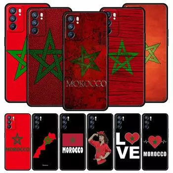 Чехол для телефона с флагом Марокко и футбольным мячом для Oppo Find X5 A54 A53 A52 A9 2020 A15 A95 A16 A76 A74 A12 Reno7 SE Reno6 Pro Plus 5G TPU Cover Oppo A54