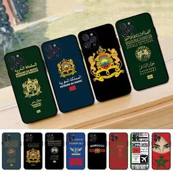 Чехол для телефона с флагом Марокко на паспорт, мягкий силиконовый для iPhone 14 13 12 11 Pro Mini XS MAX 8 7 6 Plus X XS XR iphone 14