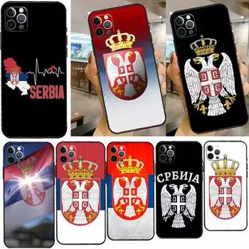 Чехол для телефона с флагом Сербии и Сербии для iPhone 11 12 13 Pro Max 13 Mini X XR XS Max 7 8 Plus, силиконовая задняя крышка iphone 5 5S
