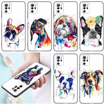 Чехол для телефона с французским бульдогом и собакой-мопсом для Xiaomi Redmi Note 7 8 9 10 Lite 11 11E 11T 12 Pro 11S 4G 10T 5G 8T 9S 10S, черный чехол из ТПУ Redmi Note 7(Pro)