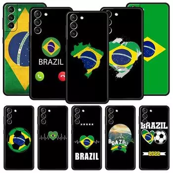 Чехол для телефона с футбольным флагом Бразилии для Samsung Galaxy S23 S22 S21 S20 FE Ultra 5G S10 S10E S9 S8 Plus 10 20, мягкий чехол Samsung S9