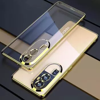 Чехол для телефона с гальваническим покрытием для OPPO Reno 10 Pro Plus, универсальный силиконовый мягкий чехол с объективом Reno10Pro + 10ProPlus For Reno10 ProPlus золотой