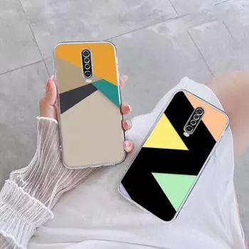 Чехол для телефона с геометрическим рисунком и цветными блоками для Xiaomi 11 Redmi Note 11pro5G 8T 9A 9S 10 K30 10T Pro Ultra K40pro, прозрачный чехол Redmi Note 9 Pro