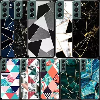 Чехол для телефона с геометрическим рисунком из гальванопластики для Samsung A02 A03 A03S A04 A04S Galaxy A55 A35 A25 A15 S10 Lite A9 A8 A7 A6 Plus A90 Samsung A04S