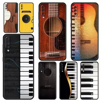 Чехол для телефона с гитарой и пианино для Samsung Galaxy A52 A50 A70 A10 A30 A40 A20S A20E A02S A12 A22 A72 A42 A32 5G A04s Samsung A70