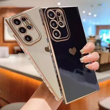 Чехол для телефона с глянцевым покрытием Love Heart для Samsung Galaxy S23 Ultra S22 S21 A04S A14 A24 A34 A54 A23 A53 A13 A12 A52 A52S 5G 4G, мягкая силиконовая задняя крышка For Samsung Galaxy A04S белый