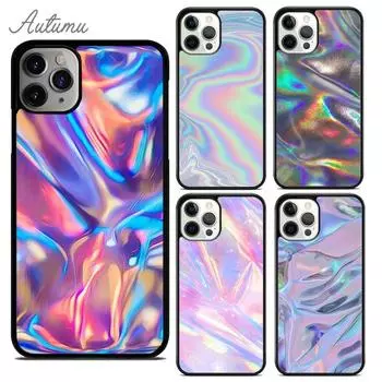 Чехол для телефона с голографическим принтом Trippy Rainbow для iPhone 11 12 13 14 Pro Max mini XR XS SE 2020 6S 7 8 Plus Samsung Galaxy S21 S22 iPhone 6plus