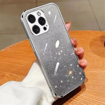 Чехол для телефона с градиентным блеском и гальваническим покрытием для iPhone 15 14 Plus 12 13 Mini 11 Pro Max, прозрачный силиконовый мягкий чехол из ТПУ For iphone 11 Pro синий