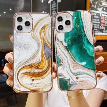 Чехол для телефона с градиентным мрамором и блестками для Iphone 14 13 12 11 Pro Max Xr Xs Max X 14plus 11pro, противоударный бампер, мягкая задняя крышка For iPhone X