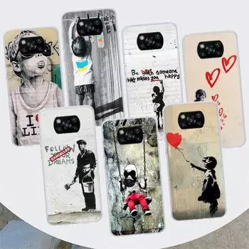 Чехол для телефона с граффити в стиле уличного искусства Banksy для Xiaomi Poco X3 GT X4 NFC M4 Pro M3 M2 F3 F2 F1 Mi Note 10 A3 A2 Lite A1 CC9E Fundas Xiaomi Poco X3