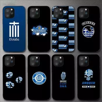 Чехол для телефона с греческими национальными флагами Греции для Iphone 11 12 Mini 13 14 Pro Xs Max X 8 7 6s Plus 5 Se Xr Shell iphoneX
