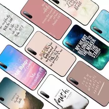 Чехол для телефона с христианскими библейскими цитатами для Samsung A91 A81 A73 A72 A71 A30S A20 A12 A13 A52 A53 4G 5G, мягкий черный чехол для телефона Samsung A91