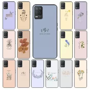 Чехол для телефона с художественным цветочным словом и цитатами для OPPO Realme GT 2 Pro X2 Pro XT C25S 8 7 6 Pro 6i GT Master C3 C21 C21Y C11 X3 SuperZoom Realme 6 Pro