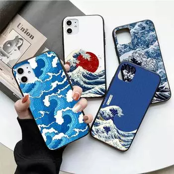 Чехол для телефона с художественными красками и гигантскими волнами для Iphone 13 11 Pro Max XS 12 Mini, уникальный чехол SE 6S 7 8 Plus X XR 5, жесткий чехол для мобильного телефона iPhone 5