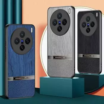 Чехол для телефона с имитацией текстуры дерева для Vivo для Vivo Y300 Pro Y200i, сверхтонкая защитная задняя крышка для объектива камеры для Vivo S19 S18 Pro S17E S16E For vivo Y300 Pro чёрный