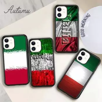 Чехол для телефона с итальянским национальным флагом для iPhone 11 12 13 14 Pro Max mini X XR XS SE 2020 5 6S 7 8 Plus Samsung Galaxy S21 S22 iPhone 6plus