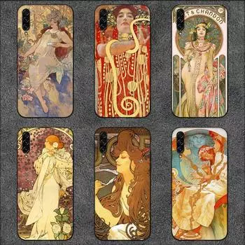 Чехол для телефона с изображением Альфонса Мухи для Samsung Galaxy A02 A12 A13 A22 A32 A41 A51 A53 A71 A73 SamsungA31