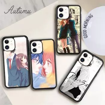 Чехол для телефона с изображением аниме Ao Haru Ride Kiss для iPhone 11 12 13 14 Pro Max mini X XR XS SE 2020 6S 7 8 Plus Samsung Galaxy S21 S22 iPhone 6plus