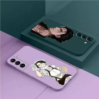Чехол для телефона с изображением аниме «Атака Титанов» для Samsung Galaxy S20 Fe S8 S10 S22 S21 5g S10e S9 Plus S23 Ultra Square Liquid Cover Samsung S20 5G